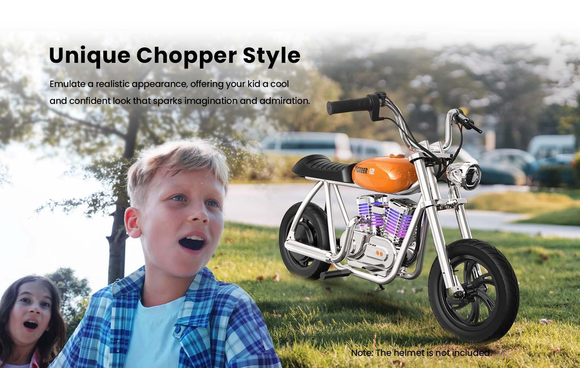HYPER GOGO Pioneer 12 Plus with App Electric Motorcycle for Kids, 5.2Ah 160W with 12x3 Tires, 12KM Top Range - Green