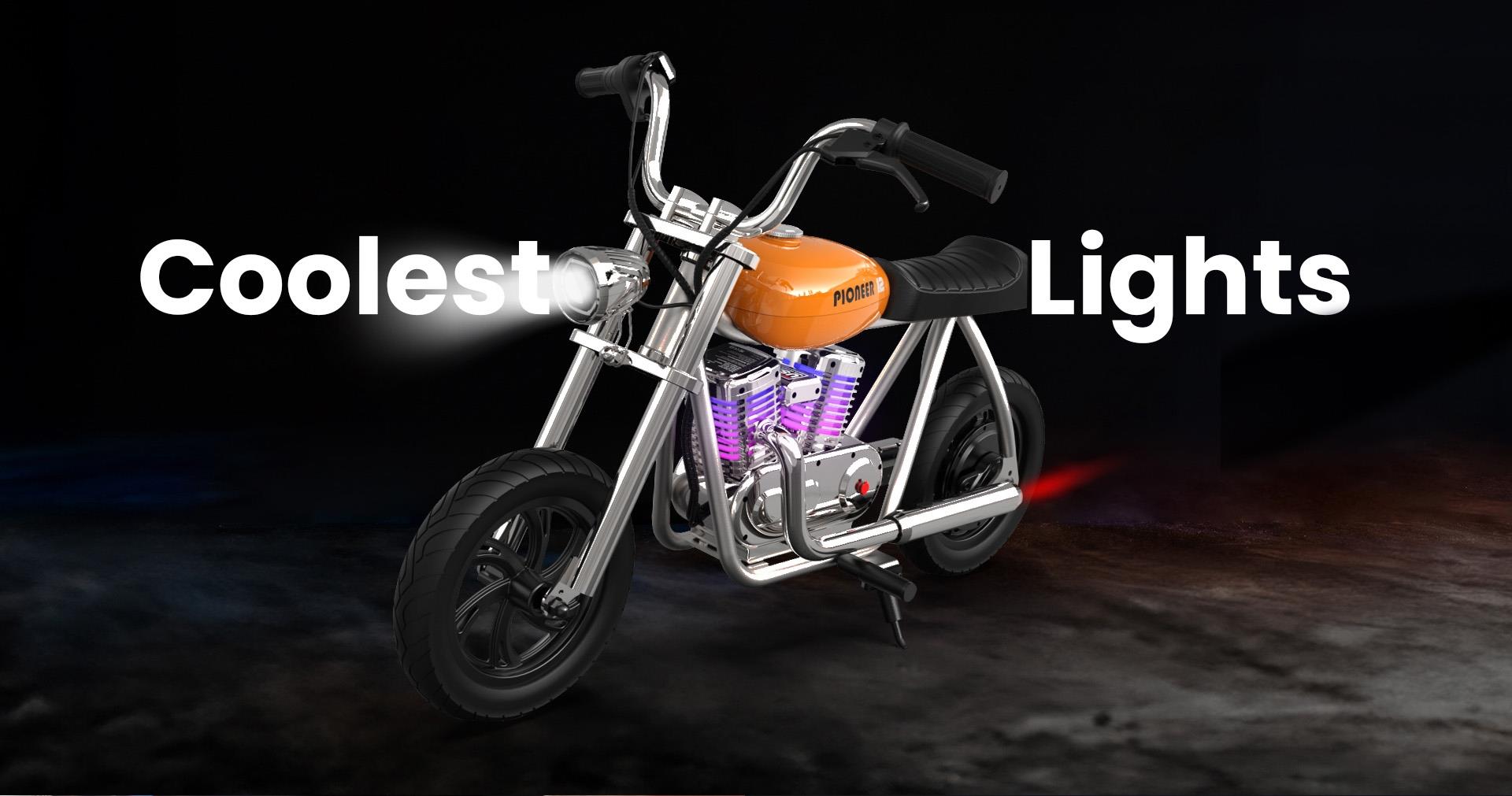 HYPER GOGO Pioneer 12 Plus mit App Elektro-Motorrad für Kinder, 5.2Ah 160W mit 12x3 Reifen, 12KM Reichweite - Blau