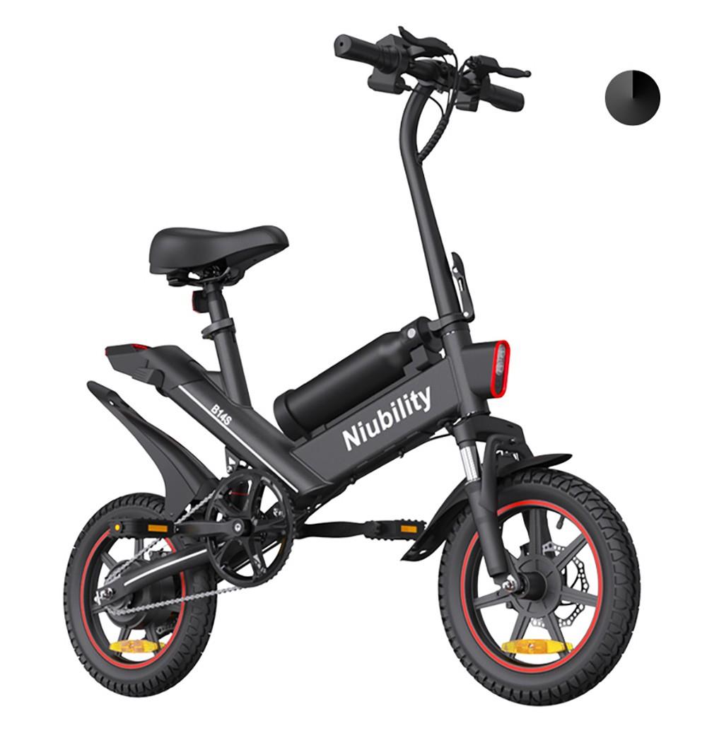 NIUBILITY B14S 14*2.125 inch banden elektrische fiets, 400W motor, 8.7Ah 6.4Ah dubbele batterij - Zwart