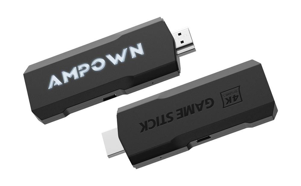 AMPOWN GD20 Game Stick met 2 draadloze spelconsoles, Emuelec 4.3, 128 GB TF-kaart 50000 games, 4K HDMI-uitgang