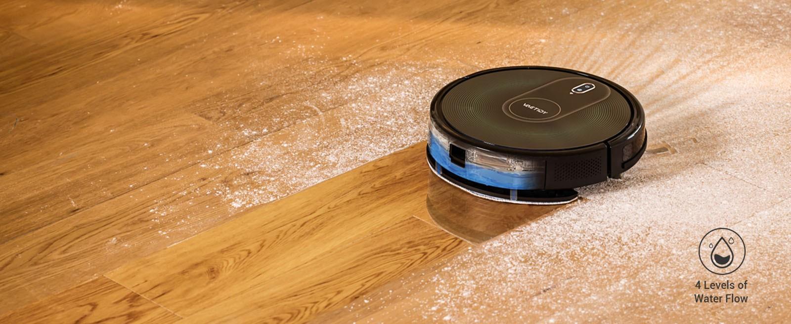 Vactidy T8 Robot Vacuum Cleaner, 2 in 1 Mopping Vacuum, 3000Pa Suction, 250ml Dust Bin, Carpet Detection, App Control