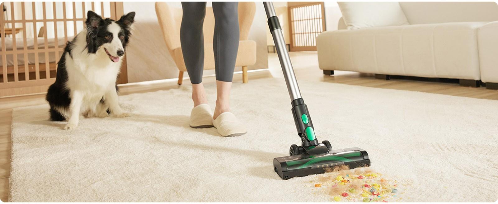 Vactidy V9 Cordless Vacuum Cleaner, 25KPa Suction, 1L Dustbin, 5 Layers Filtration System, One-Button Emptying