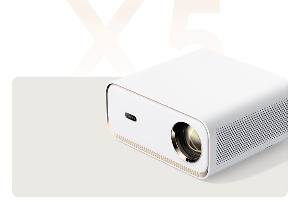 Wanbo X5 LCD Projektor, 1080P, 1100 ANSI Lumen, automatische Trapezkorrektur, Dualband WiFi 6, Bluetooth 5.0 - Perlglanz