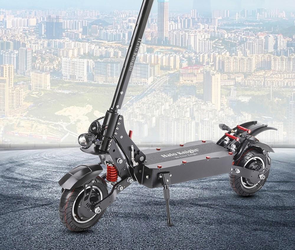 Halo Knight T108 10 inch weg banden elektrische scooter, 1000W * 2 Motor, 65 km / h, 52V 28.8Ah batterij, 60km