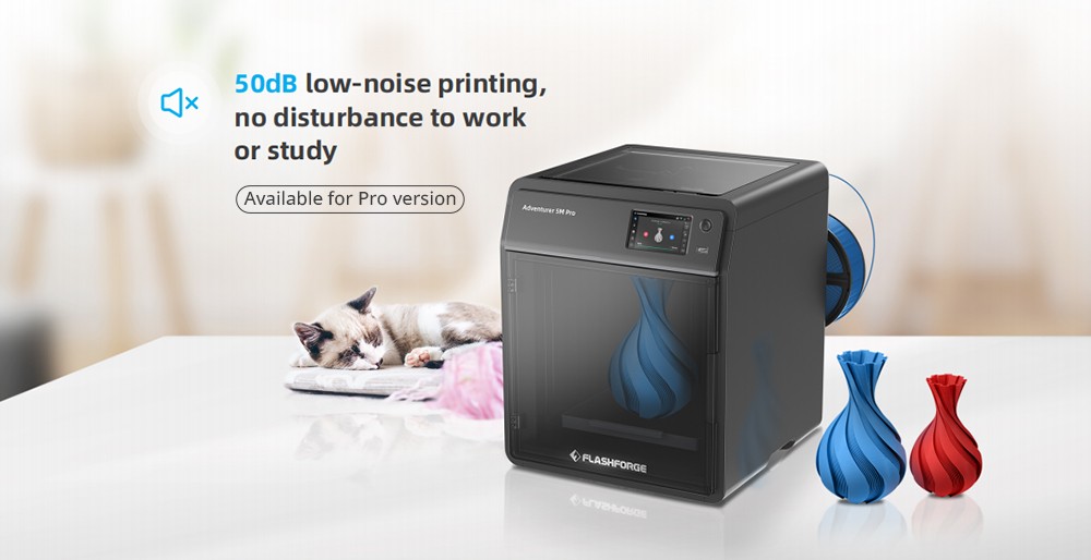 Flashforge Adventurer 5M Pro 3D Printer, Auto Leveling, 600mm/s Max Printing Speed, Camera Monitoring