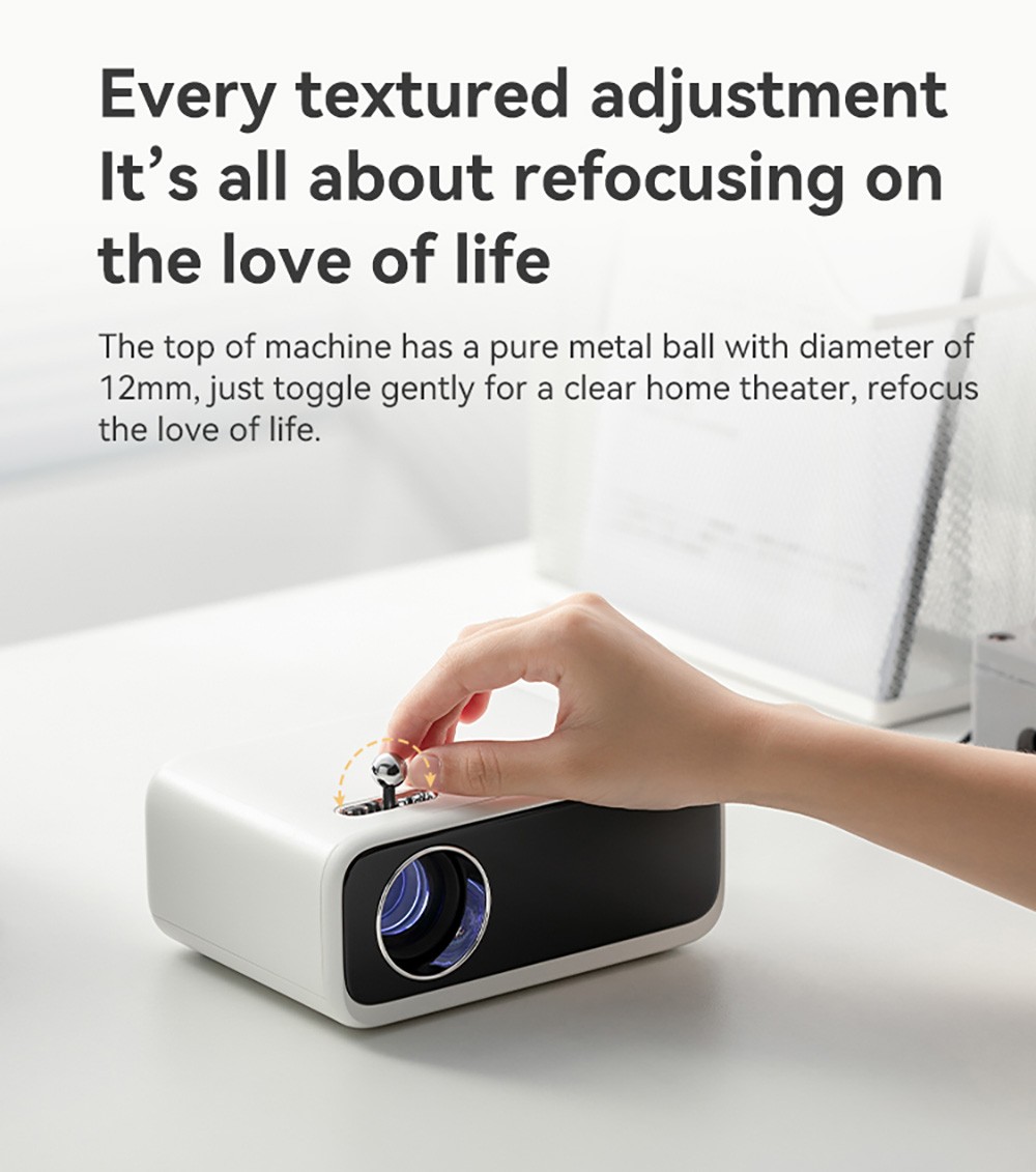 WANBO MINI LCD Projector, Multimedia Version, 1080P HD, 3W diaphragm speaker, EU Plug - White