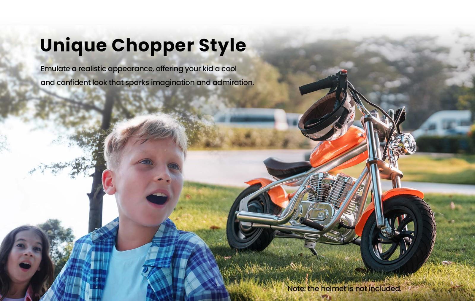 Hyper GOGO Challenger 12 Plus Elektro-Motorrad mit App für Kinder, 12 x 3 Reifen, 160W, 5.2Ah, Lautsprecher - Blau