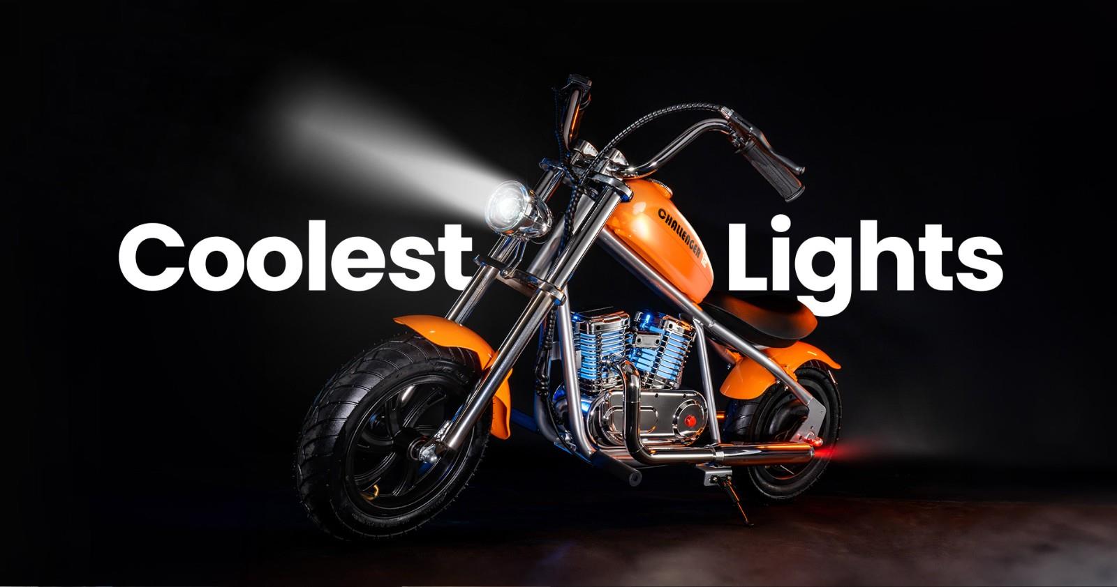 Hyper GOGO Challenger 12 Plus elektrische motorfiets met app voor kinderen, 12 x 3 Banden, 160W, 5.2Ah, luidspreker - Oranje