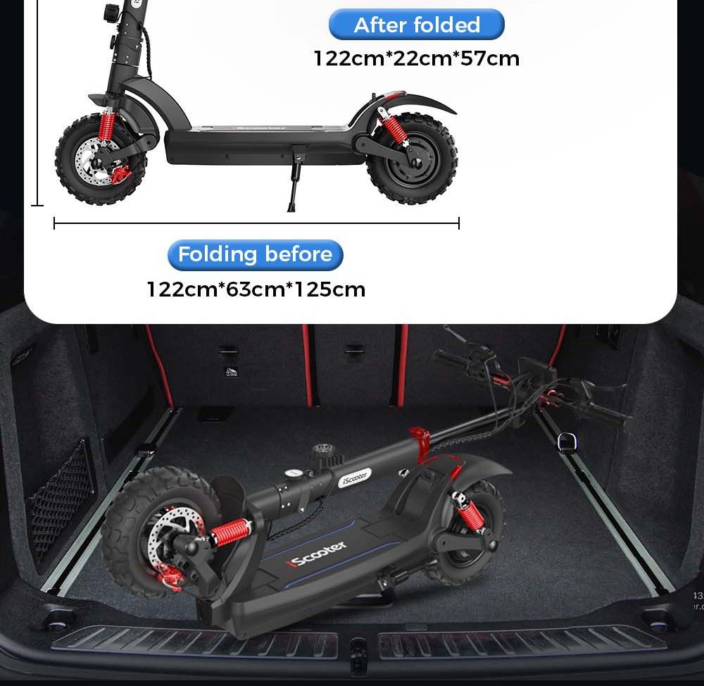 iScooter iX6 elektrische scooter 11 inch luchtbanden - 1000W motor achter & 48V 17.5Ah accu