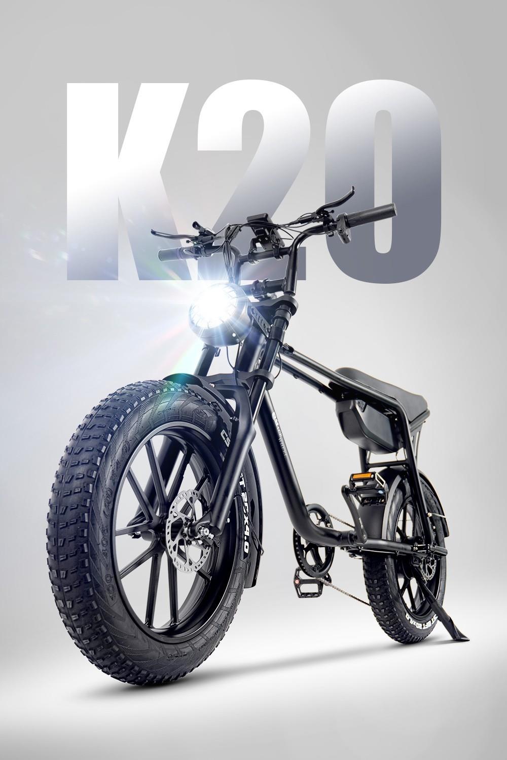 CMACEWHEEL K20 20*4.0 inch CST-band elektrische fiets, 750W motor, 40-45km/h max snelheid, 48V 17Ah batterij