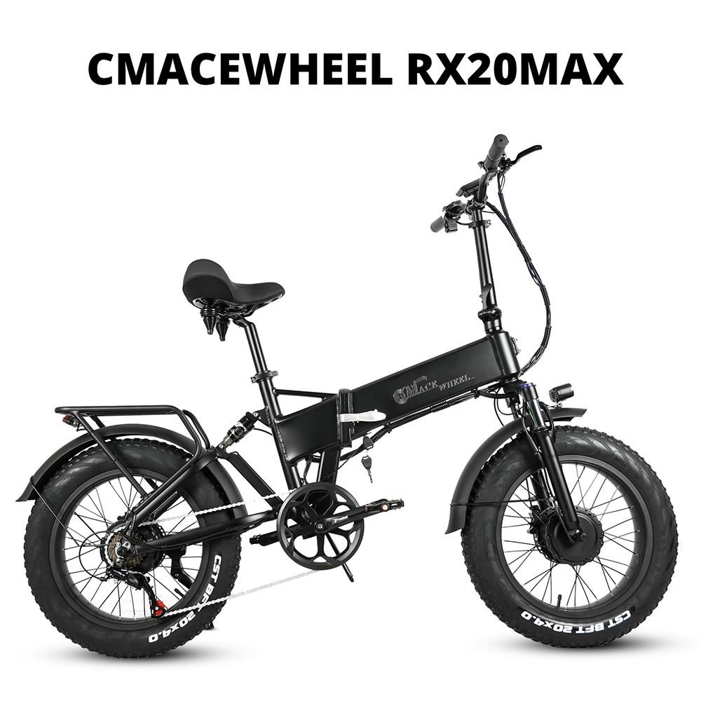 CMACEWHEEL RX20 MAX Elektrische Fiets, Dubbele 750W Motor, 45km/h Max Snelheid, 20*4.0 CST Band, 17Ah Batterij