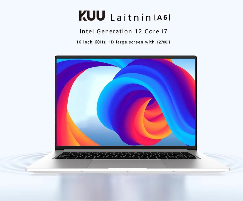 KUU A6 Laptop 16 2560*1600 Bildschirm Intel Core i7-1280P CPU 16GB LPDDR4 512GB SSD Windows 11 Pro, 5G WiFi