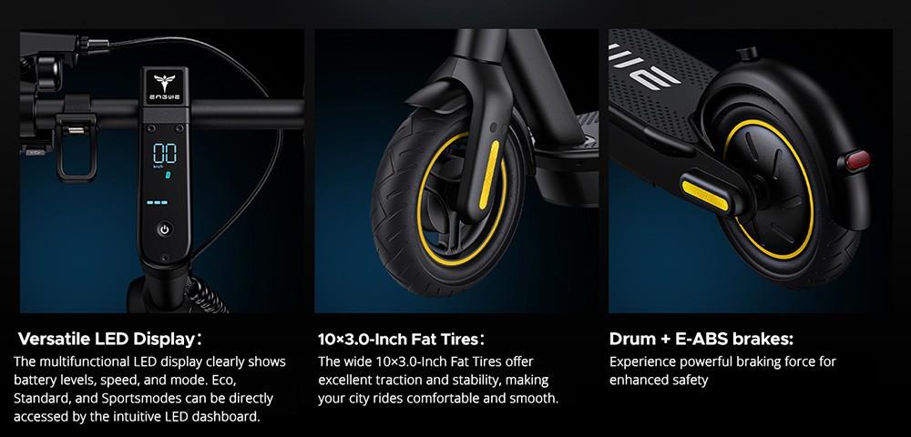 ENGWE Y10 Foldable Electric Scooter, 10*3.0 inch Tire, 350W Motor, 25km/h Speed, 13Ah Battery, 65km Mileage