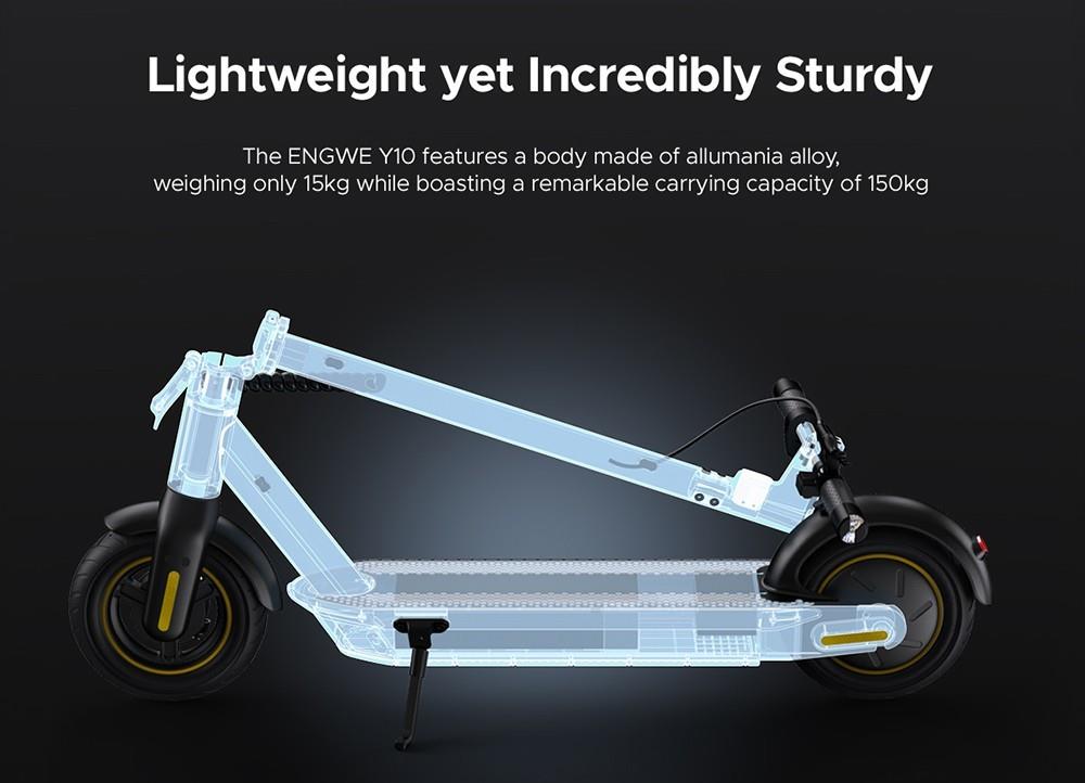 ENGWE Y10 Foldable Electric Scooter, 10*3.0 inch Tire, 350W Motor, 25km/h Speed, 13Ah Battery, 65km Mileage
