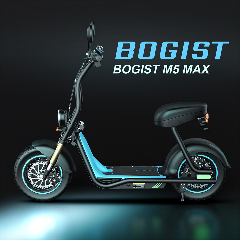 BOGIST M5 Max elektrische scooter met zadel, 14-inch band, 1000W motor, 48V 13Ah accu, met EEG-certificering