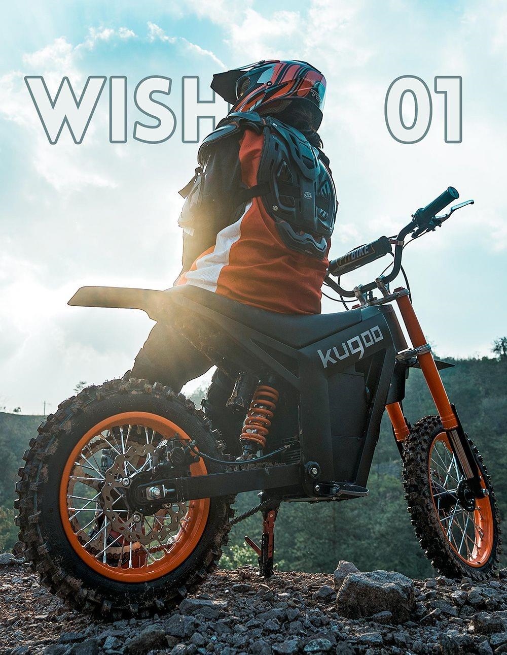 KUGOO Wish 01 Elektrische Mountainbike EV Dirt Bike, 1500W Motor, 48V 16Ah Batterij, 50km Bereik