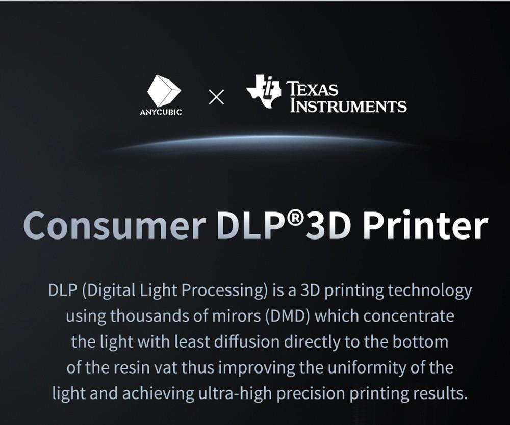 Anycubic Photon D2 Consumenten-DLP-hars 3D-printer, 2560*1440 Projector Resolutie, Aanraakbediening, 130,56x73,44x165mm