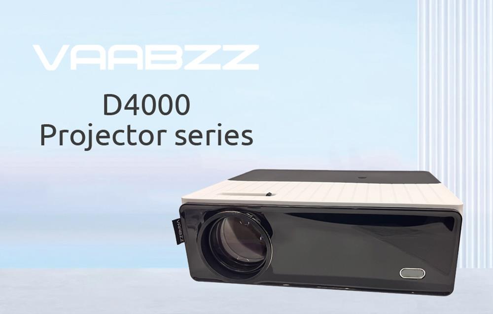 VAABZZ D4000 LCD Projector, 120W LED 600ANSI 4K HD 1080P, 2*Speaker, 2.4G/5G WiFi Bluetooth 4.0