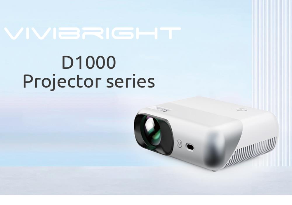 VIVIBRIGHT D1000 LCD Projector, 70W LED 450ANSI 4K HD 1080P, 2.4G/5G, WiFi Bluetooth 4.0