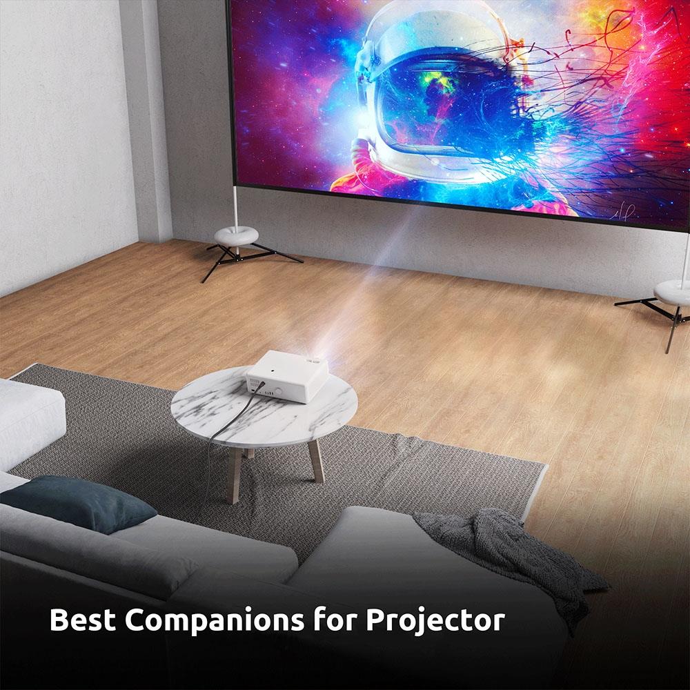 Pixthink 120-inch Projector Screen with Stand, 16:9 HD 4K 165° Viewing Angle