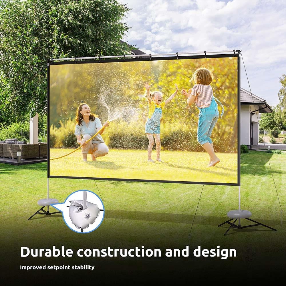 Pixthink 120-inch Projector Screen with Stand, 16:9 HD 4K 165° Viewing Angle