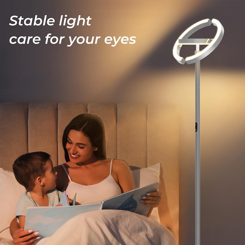 FIMEI PY-F1202 LED Floor Lamp, Central Downward Light, 3000K-6000K Color Temperature, Stepless Dimming - Grey