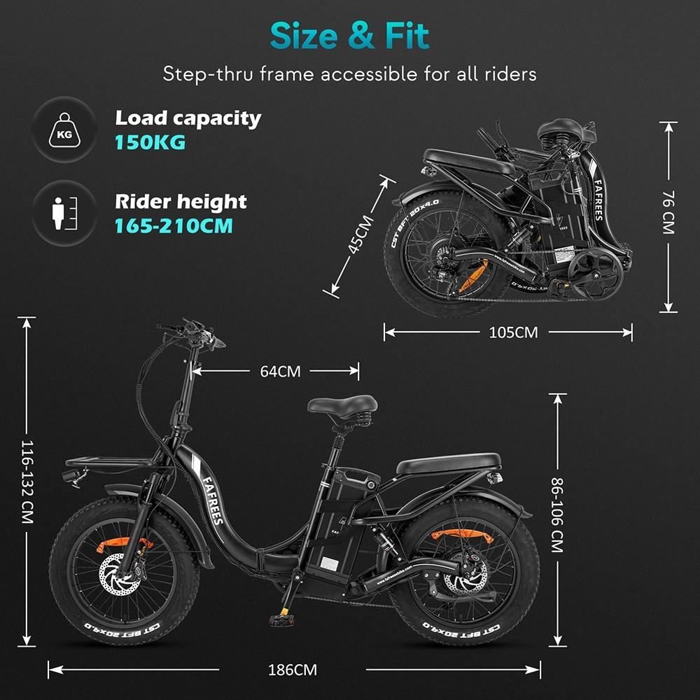 Fafrees F20 X-Max 20*4.0 inch Fat Tire Foldable Electric Bike, 750W Motor, 30Ah Battery, Max Speed 25km/h - Grey