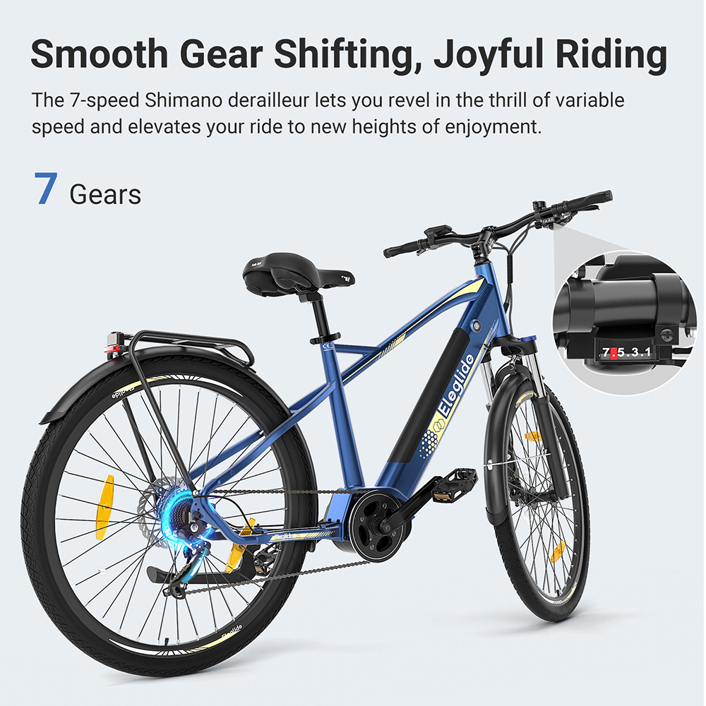 Eleglide C1 Trekking Bike with 250W Ananda Mid-Drive Motor, 14.5Ah Battery, 150km Range, 27.5in Wheels