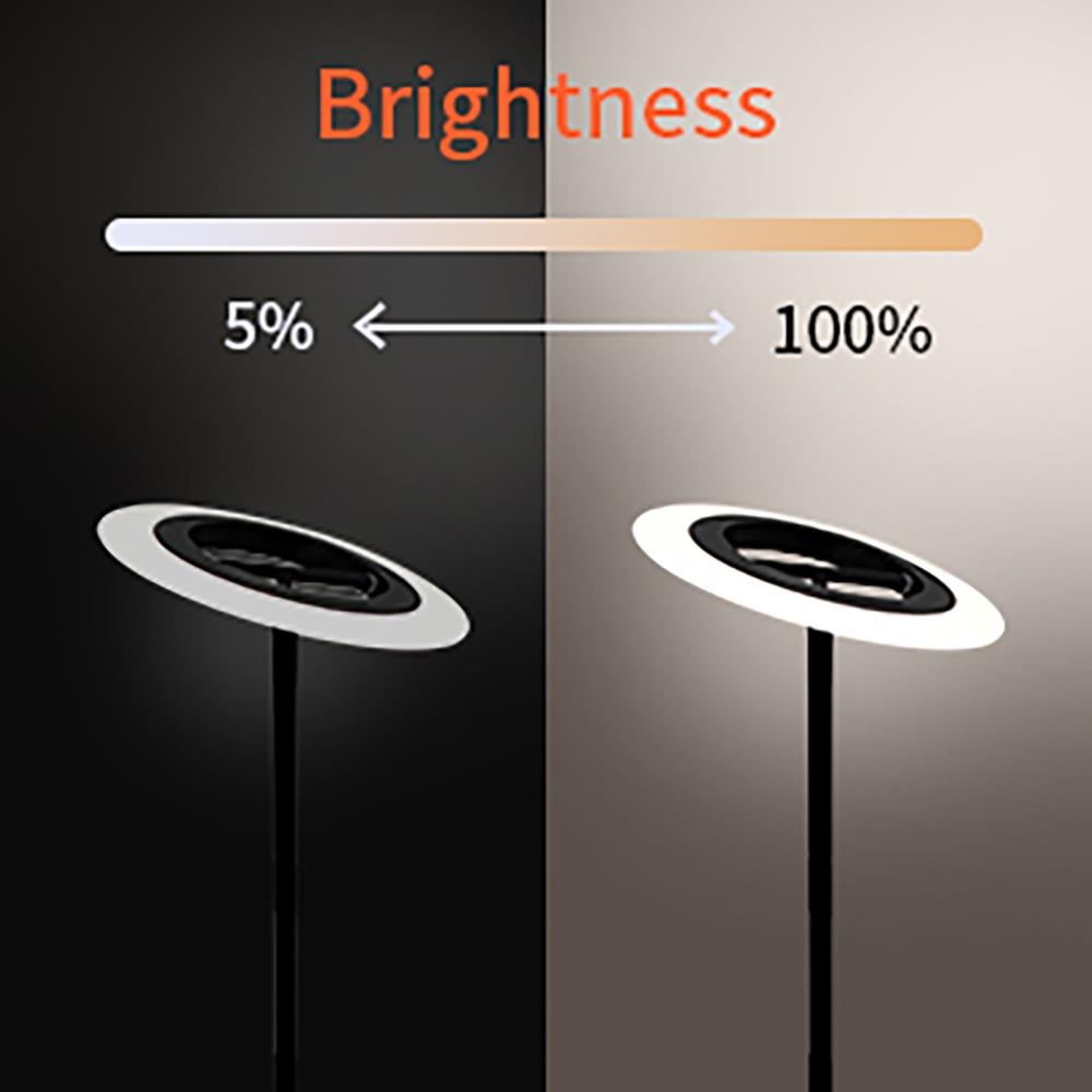 FIMEI MF18809 RGB LED Floor Lamp, 18 RGB Modes, 4 Color Temperatures, Remote Control - Black