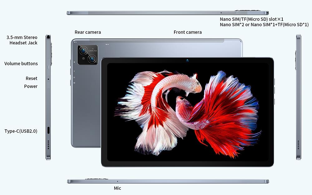 BMAX I11 Plus 10,4 Inch Tablet, UNISOC T606 Octa Core, 8GB RAM 256GB SSD, Android 13, 2K Scherm