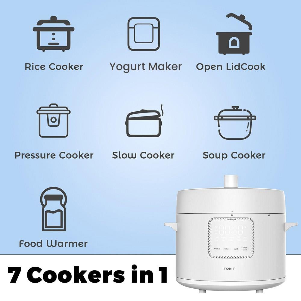 TOKIT MYL02M Electric Pressure Cooker, 5L Capacity, 14 Cooking Programmes, Non-Stick Coated Inner Pot