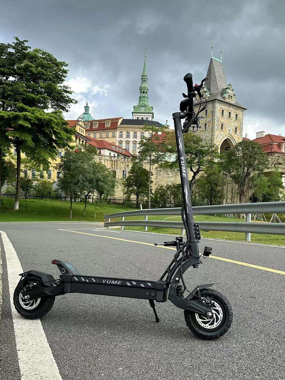 YUME HAWK Foldable Electric Scooter, 10x3.15 Tubeless All-terrain Tires, 1200W*2 Motor, 60V 22.5Ah Battery