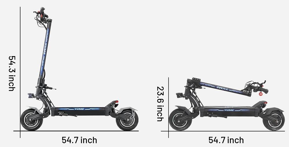 YUME HAWK Pro Opvouwbare Elektrische Scooter, 10x4.5 Tubeless Road Banden, 3000W*2 Motor, 60V 30Ah Batterij, 50mph Max Snelheid