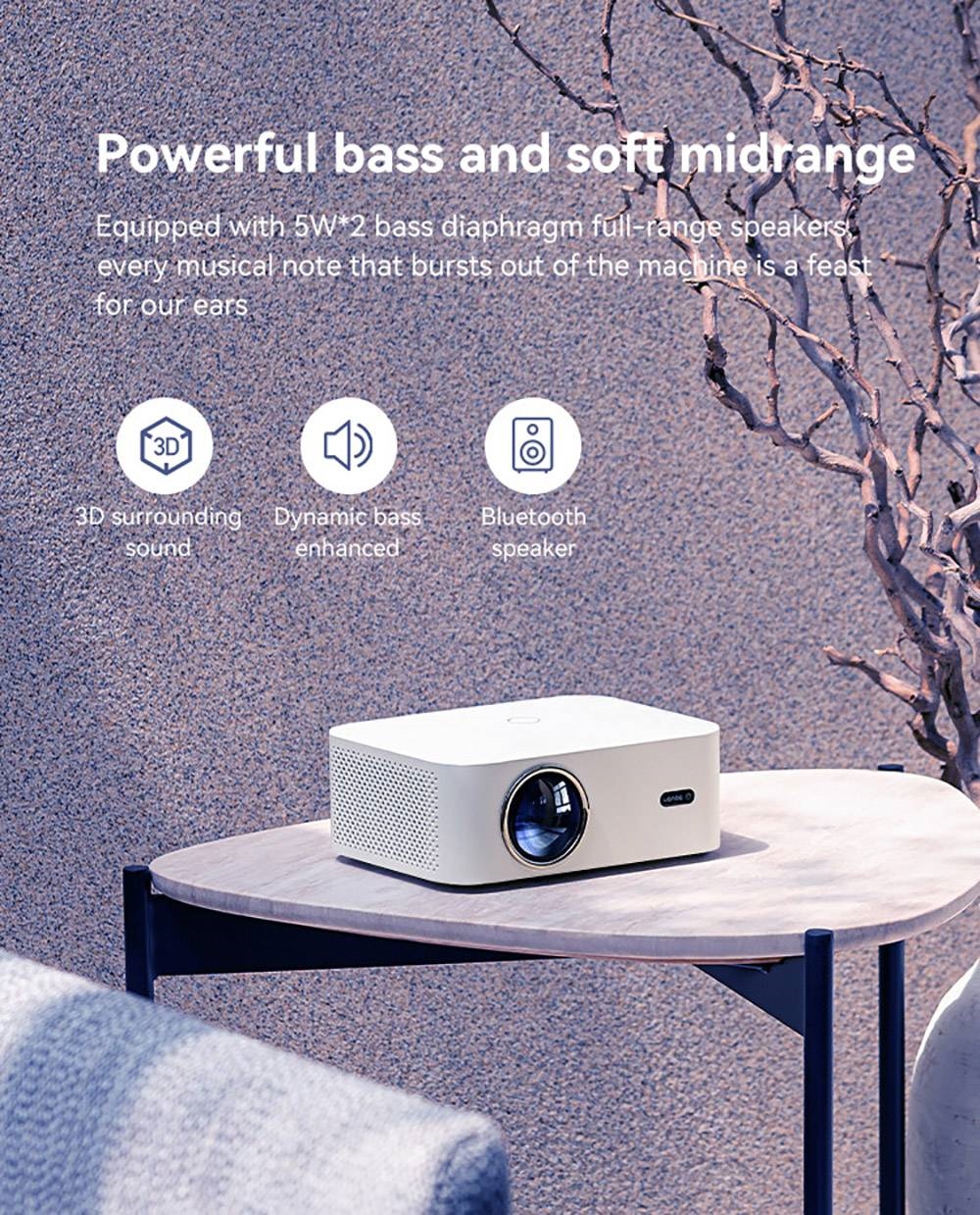 WANBO X2 Max Projector, 1080P, Android 9.0, 450ANSI Lumens,Dual-Band Wifi 6,Auto-Focus, Four Directional Keystone Correction
