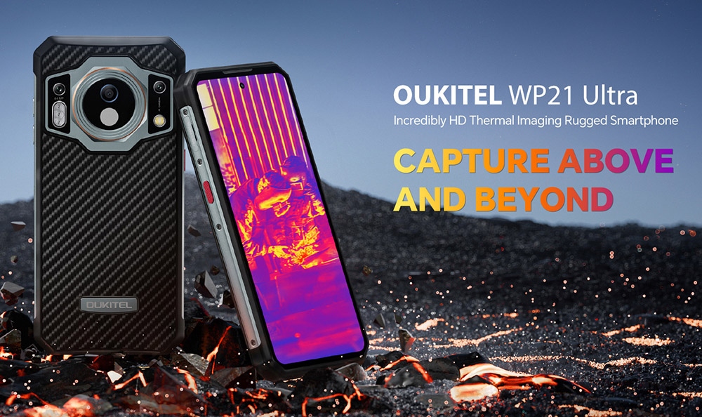 Oukitel WP21 Ultra Thermal Imaging Rugged Smartphone, 12GB 256GB, 6.78 inch FHD Display, 9800mAh Battery
