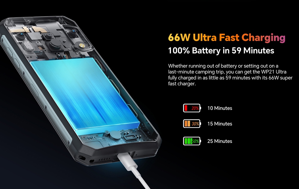 Oukitel WP21 Ultra Thermische Imaging Robuuste Smartphone, 12GB 256GB, 6,78 inch FHD-scherm, 9800mAh batterij