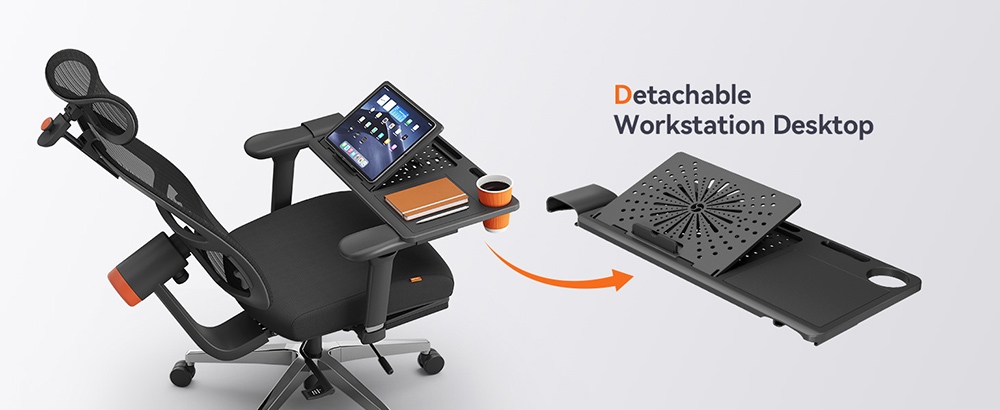 NEWTRAL LAPD Detachable Workstation Desktop for MagicH-BP/MagicH-BPro Ergonomic Chair - Black