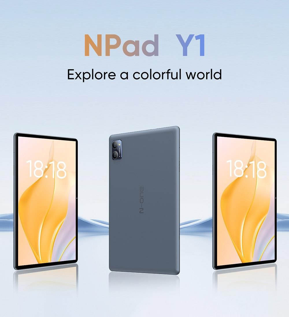 N-one Npad Y1 10.1-inch Tablet, 1280x800 HD IPS Touchscreen, Rockchip 3562, Android 13, 4GB 4GB 64GB