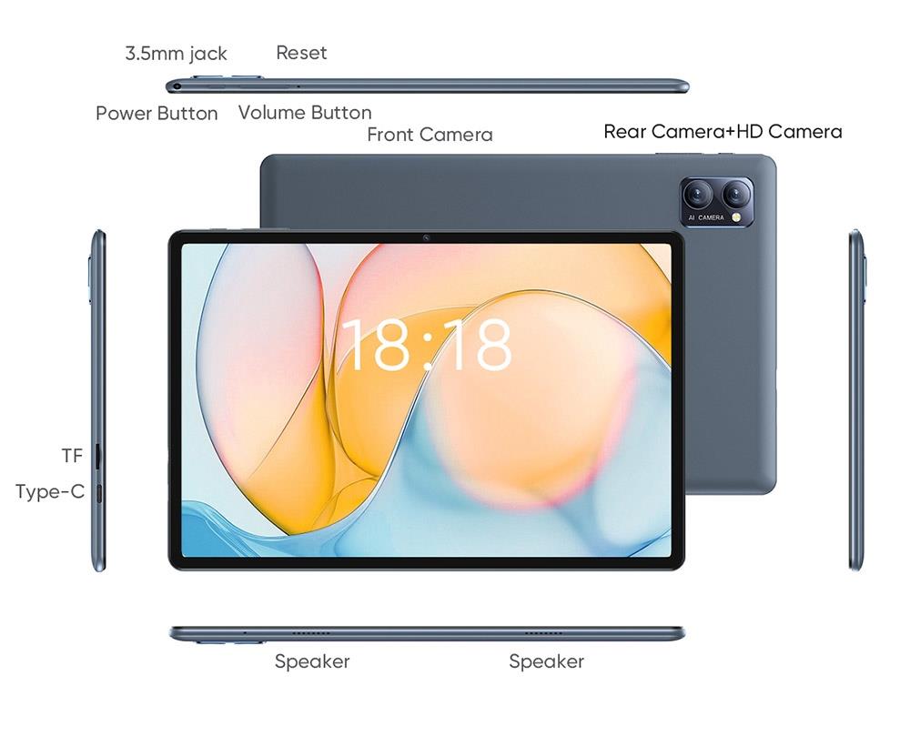 N-one Npad Y1 10,1 Zoll Tablet, 1280 x 800 HD IPS-Touchscreen, Rockchip 3562, Android 13, 4GB (+4GB), 64GB