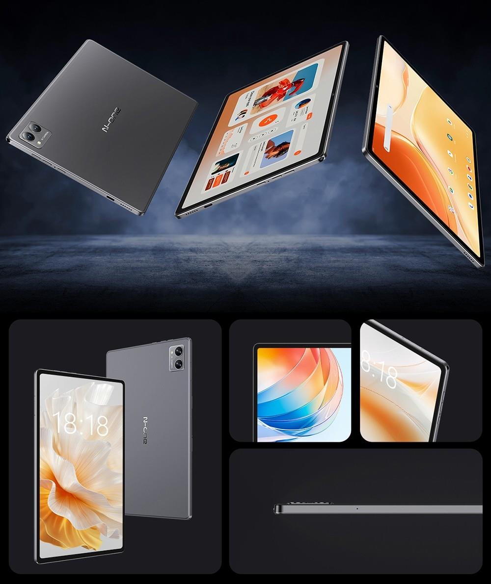 N-one NPad Plus Tablet, 8GB+128GB, MTK8183 Octa Core 2.0GHz, Android 13, 7500mAh Akku,mit Tasche & Folie