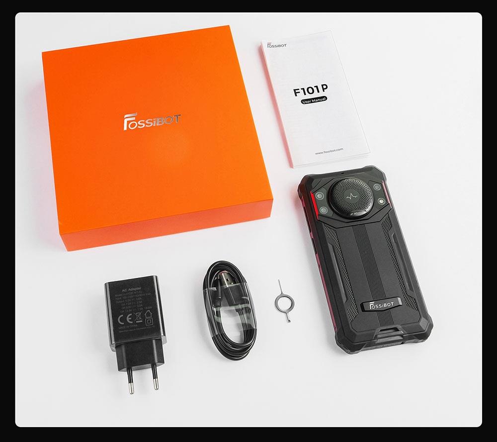 FOSSiBOT F101P Rugged Smartphone, 4GB 64GB, AI Triple Camera, 123dB Speaker, MediaTek Helio P22 Octa-Core - Black