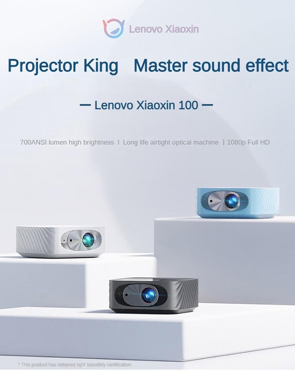 Lenovo Xiaoxin 100 Projector, 1080P 700ANSI Lumens 2GB 16GB, WiFi 6 Bluetooth 5.0, Auto Focus - Wit