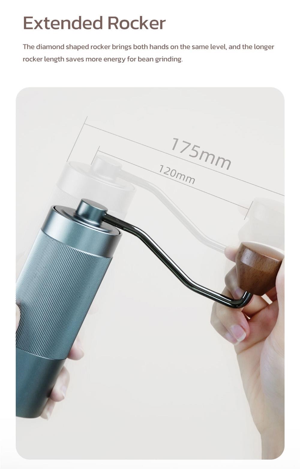 HiBREW G4A Portable Manual Coffee Grinder, 36mm Core, Metal Powder Cup, Adjustable Precision