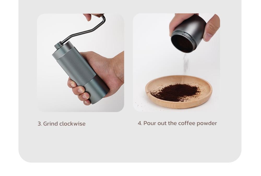 HiBREW G4A Tragbare manuelle Kaffeemühle, 36-mm-Kern, Metall-Pulvertasse, einstellbare Präzision
