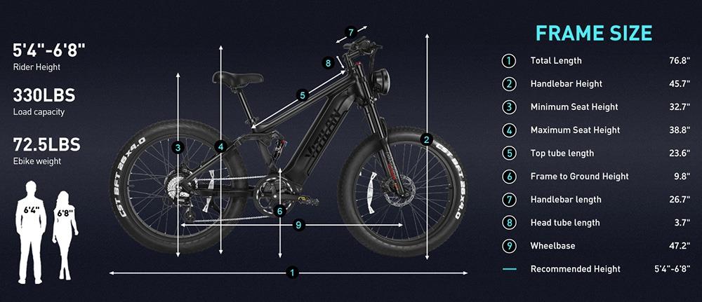 Vitilan T7 Mountain elektrische fiets, 26*4.0-inch CST dikke banden, 750W Bafang motor, 48V 20Ah accu - Geel