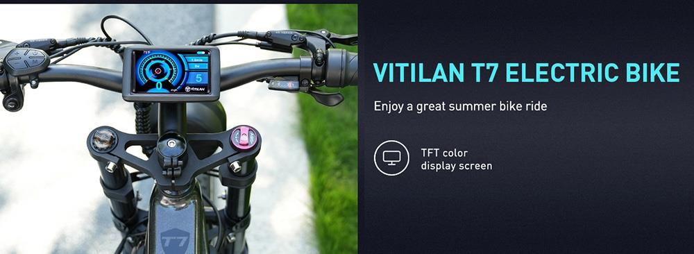 Vitilan T7 Mountain Electric Bike, 26*4.0-inch CST Fat Tires, 750W Bafang Motor, 48V 20Ah Battery - Black