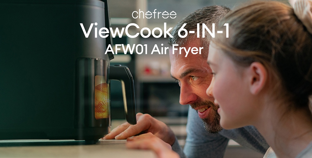 Chefree AFW01 6-in-1 Smart Air Fryer and Toaster, 5L, 1500W - Black