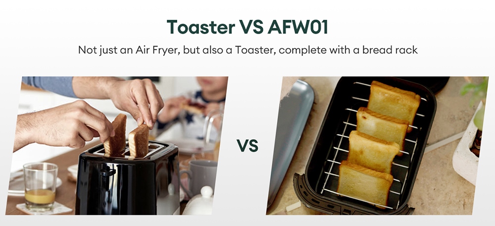 Chefree AFW01 6-in-1 Smart-Luftfritteuse und Toaster, 5L, 1500W - Schwarz