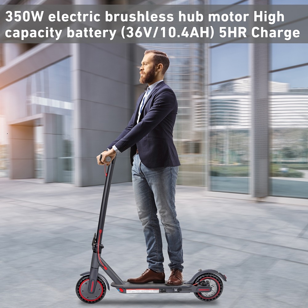 W4 Pro Folding Electric Scooter, 8.5inch Reifen, 350W Motor, 36V 10Ah Batterie, 25km/h Max Geschwindigkeit - Schwarz