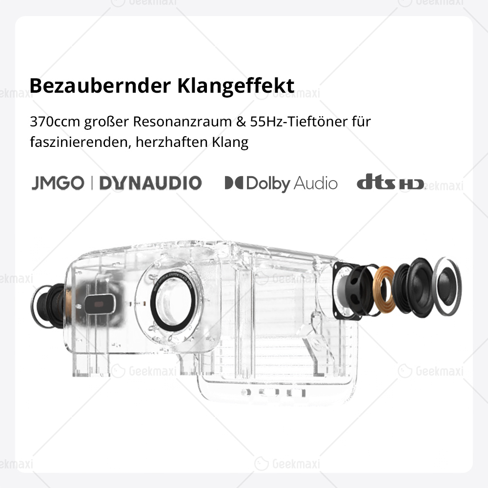 JMGO N1 1080P Tri-Color Laser Projektor, mit flexibler Gimbaleinstellung, 8800 CVIA Lumens(1600ANIS), HDR 10